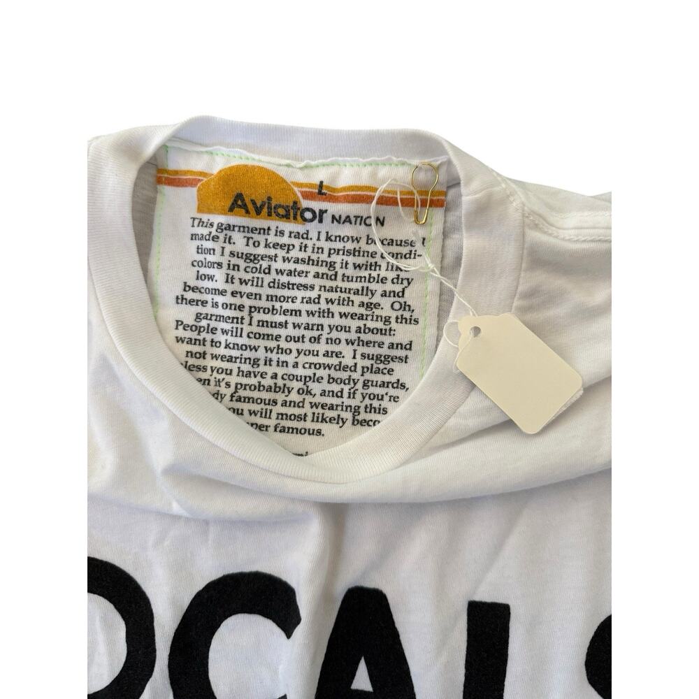 AVIATOR NATION AV Locals Only Tee Shirt T-Shirt White Unisex Size Large NEW - Picture 8 of 8